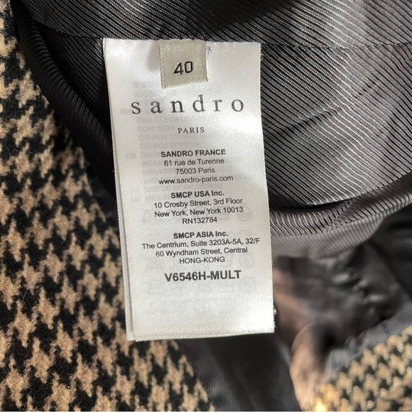 Sandro Lodger Houndstooth Wool-blend Jacket - Picture 8 of 10